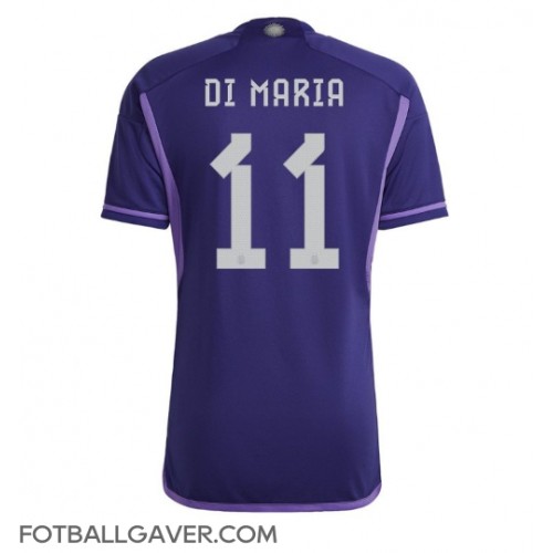 Argentina Angel Di Maria #11 Fotballklær Bortedrakt VM 2022 Kortermet